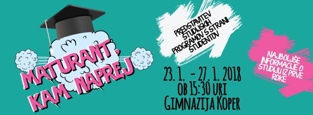 Maturant, kam naprej banner